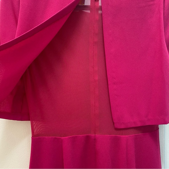 Pink cocktail dress with turquoise detailing - Picture 6 of 6